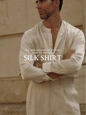 La sofisticación y cómo esta camisa de seda eleva el look es otro nivel.  The sophistication and how this silk shirt elevates the look is another level. #modahombre #oldmoney #outfitinspiration #menstyle #mensfashion #silk #quietluxury