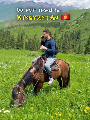 How does this country exist 😭🤯  ----------------------- 📝 KYRGYZSTAN BUCKET LIST 📝: Kyrgyzstan is one of the most beautiful countries I’ve ever been to, here are the top 10 spots in the country to put on your bucket list: 1. Fairytale Canyon 2. Issyk-Kul Lake 3. Kok-Moinok Canyon 4. Tong Marina hotel (Central Asia futuristic hotel) 5. Jyrgalan Valley 6. Barksoon Waterfall 7. Chon-Kemin Valley 8. Bokonbayevo villages Eagle Show 9. Ak-Sai (Mars) Canyons 10. Ala-Archa National Park  -------------------------- 👥 TOUR GUIDE 👥:  It’s really hard logistically in Central Asia to hit all the best spots so I *HIGHLY* recommend getting a tour guide. Here’s the Kyrgyzstan guide we used, they were great: 👤: @Nomads Area ----------------- #travel #kyrgyzstan #kyrgyzstantravel #adventure #centralasia