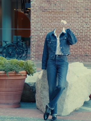 fits you haven't seen yet look 1: harlie ss cropped shirt, 501 '90s look 2: bejeweled shrunken '90s trucker, baggy dad barrel jeans look 3: shrunken '90s trucker, 501 '90s