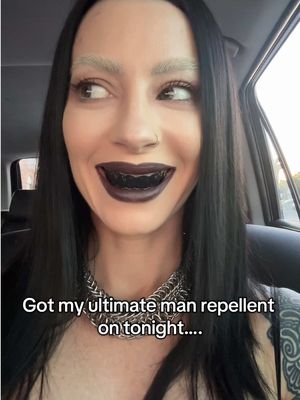 Don’t talk to me 😜 #manrepellent #grills #darklipstick #funny 