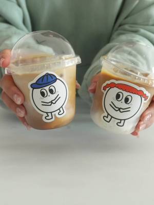 Coconut latte one for you one for me 🥰 Recipe:  Coconut milk, milk, espresso,ice  Milk ratio 1:1  #coffee 