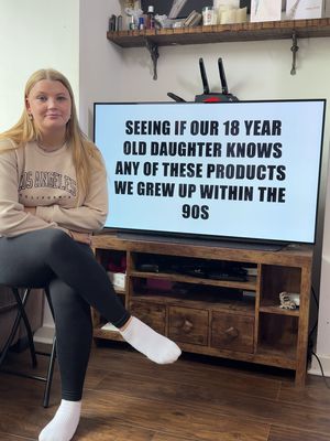 seeing if our daughter can recognise any of these items we had in the 90s