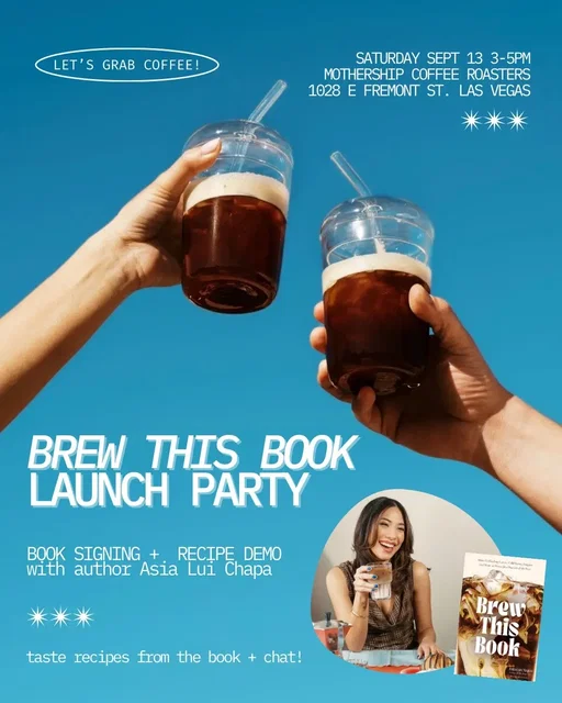 BREW THIS BOOK is coming out next week! 🥳 Come grab a coffee and celebrate on Saturday, 9/13 at the @Mothership Coffee Roasters Fergusons Downtown location ☕️💖 I’ll be demo’ing some recipes from the book, slinging out some samples and signing books, so bring your copy or grab a copy at the cafe!  When: Saturday, Sept. 13 from 3-5pm Where: Mothership Coffee Roasters — 1028 E. Fremont St. Las Vegas, NV #coffee #espresso #icedcoffee #budget #instantcoffee     