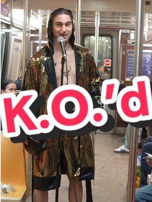 A boxer does stand up on the subway in NYC. #comedian #boxer #subway 