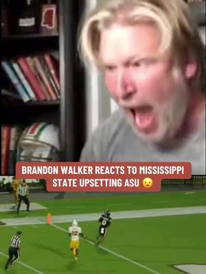BRANDON WALKER REACTS TO MISSISSIPPI STATE UPSETTING NUMBER 12 ASU 😦 @Brandon F Walker 