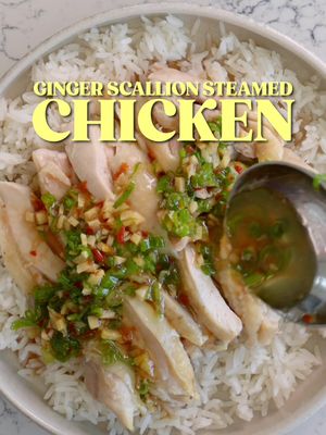 A comfort meal I’ll never get tired of!!  . . • 4 bone in, skin on chicken thighs  • 2 knobs of ginger  • 6 sprigs of scallions  • 2 tbsp soy sauce  • 1 tbsp oyster sauce  • 1 tbsp sambal • 4 tbsp avocado oil