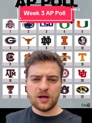 What do you think of the Week 3 AP poll?  #cfbudge #cfb #ap #top25 