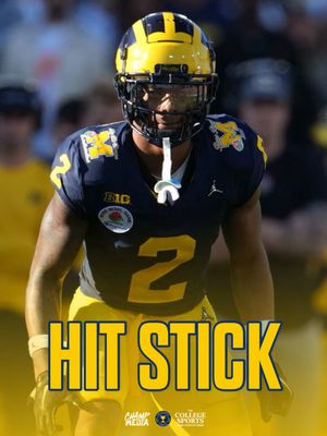 Will Johnson with the HIT STICK on Chris Olave 💪🔥 (🎥  CBS) • • • #GoBlue #GoBlue〽️ #Michigan #MichiganWolverines #UMFootball             @The College Sports Company 