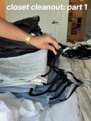 desperately needed this closet clean out! so much to go, but got through the pants today 👖  #closetcleanout #closetorganization #closetmakeover #organizewithme #asmrorganizing closet clean out, cleaning out my closet, closet organization 