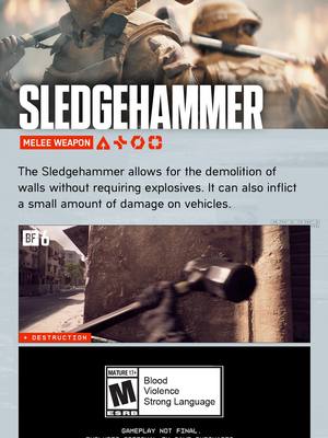 Smash your way into buildings or bonk snipers camping somewhere on a hill with the Sledgehammer in #Battlefield 6 🔨