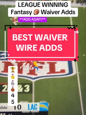 ADD THESE PLAYERS ASAP!!! 🚀 #fantasyfootballwaiverwire #fantasyfootballweek2 #fantasyfootballrankings 