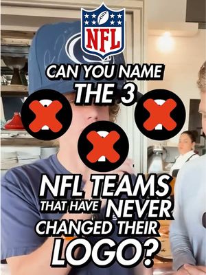 Can you tell me the 3 NFL teams (not franchises) who have never changed their logo?  Follow @Basketball Today 🏀 to beat all your friends in trivia!  #NFL #logo #sportstrivia #football @Noggin Boss 