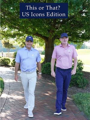 The Ryder Cup is on the horizon 🇺🇸 This or That - U.S. Icons edition #PeterMillar #RyderCup #Golf #GolfTok #golfoutfit 
