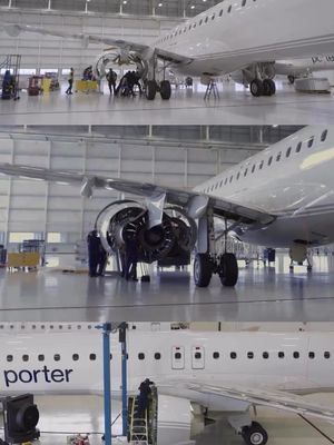 From teardown to flight-ready, this timelapse shows our AMEs in action during a full engine change on our E195-E2 aircraft. Precision. Teamwork. Zero shortcuts. #flyporter #porter #porterairlines #travel #aircraftmaintenanceengineer #aircrafttechnician #embraer #e2jet #e2 #aircraftmaintenance #avgeek #aviation