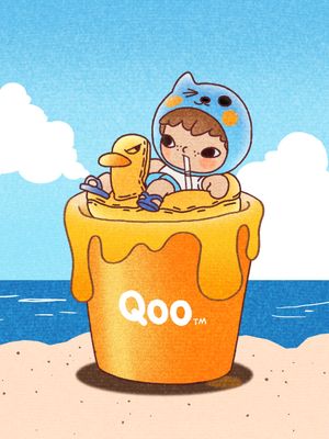 Pause the journey, take a sip, and live the moment. 🌊 A special collaboration between Hirono and Qoo—comment 🍊 if you vibe with it! #POPMART #hirono #Qoo #arttoy #blindbox