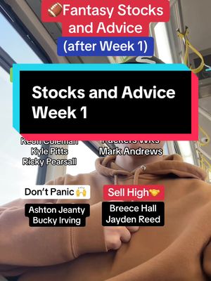 What a Week 1! We are so back!! Stock Risers: These are players who now have more value/higher projections than the did a week ago. A few of them are beneficiaries of injuries but a lot of them just have more prominent offensive roles than expected. Stock Fallers: These are the guys who had super concerning usage or performances in Week 1. If I have any of these guys in prominent roles I’m a bit nervous. Don’t panic on Jeanty or Irving. Their volume was terrific, bigger games will come.  Consider trading Breece Hall and Jayden Reed who both had very good games but may struggle with volume/consistency.  #fantasyfootballtips #fantasyfootballadvice #nflweek1 