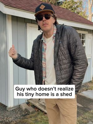 The double barn doors are such a nice touch #shed #tinyhome #tinyhouse #comedy #fyp 