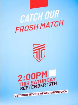From campus to the pros 🎓➡️⚽ See them live this Saturday at the Frosh Match 👊 The battle between the top two teams! Link in bio for tickets 🎟️  #AFCToronto | #RunItOurWay