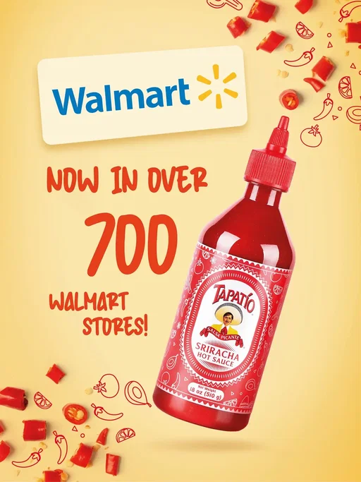 BREAKING: @Walmart just got hotter! 🌶️🔥 TAPATÍO sriracha pulled up in 700+ stores and bland food is CANCELLED! ✨ Catch me running it back in the sauce aisle cuz one bottle is never enough!