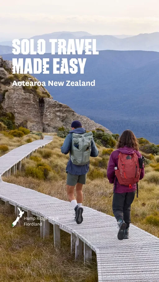 We’re here to help you find your people along the way.   📍 Hump Ridge Track, Fiordland 📍 Slate Hut, Southland 📍 Perky’s Floating Bar, Queenstown 📍 Mount Maunganui Lookout, Bay of Plenty   Your sign to make it happen, book the trip. DM us "Going Solo" and we’ll send you tips on how to get around Aotearoa New Zealand.   #NZMustDo #NZBucketList #FEEL100inNZ 👉 @KiwiExperience @docgovtnz @PerkysBar @Haka_HouseHostels 👈