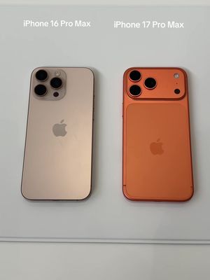 iPhone 16 Pro Max vs iPhone 17 Pro Max in their unique color. Do you prefer the iPhone 16 Pro Max in Dessert Titanium or the new iPhone 17 Pro Max in Cosmic Orange? Let us know! #iphone17promaxtitanium #iphone17promax #iphone16promaxvs17promax #iphone16promaxdeserttitanum #iphone17promaxcosmicorange 