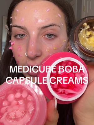 Which capsule cream is for you?!  ♥️ TXA: best for dark spots, sun spots, scarring, hyperpigmentation 💛 Vitamin C: uneven skin tone + brightening 🩷 PDRN: Target signs of aging and add collagen Usually $35 EACH but $38 for TWO right now or $53 for 3! Insane deal and great time to try them all! @medicube global  #medicube #capsulecream #medicubecapsulecream #pdrncapsulecream #koreanskincare 