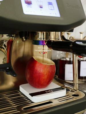Caramel apple latte and a treat when you're done ☕️🍎 (I ate the cup after 😆) Coffee | espresso | espresso machine | coffee recipe #espresso #coffee #coffeeathome #brevilleespresso #breville     