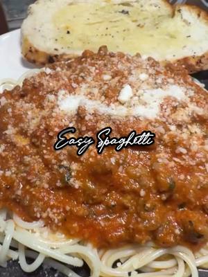🍝 Easy Spaghetti with Meat Sauce Ingredients: 1 lb ground beef 1 lb ground Italian sausage Salt, pepper, onion powder, garlic powder, Italian seasoning, parsley, Tony’s Cajun seasoning (to taste) 2 jars pasta sauce or marinara (your choice) Parmesan cheese Sliced American singles Instructions: 1.	In a large skillet, brown the ground beef and Italian sausage together. Drain excess grease. 2.	Season with salt, pepper, onion powder, garlic powder, Italian seasoning, parsley, and Tony’s Cajun seasoning. 3.	Pour in your pasta sauce and let simmer on low for 20–30 minutes. 4.	Stir in a few slices of American cheese and a handful of Parmesan cheese until melted for a creamy, rich sauce. 5.	Cook spaghetti noodles separately according to package directions. 6.	Serve sauce over pasta and top with more Parmesan cheese.