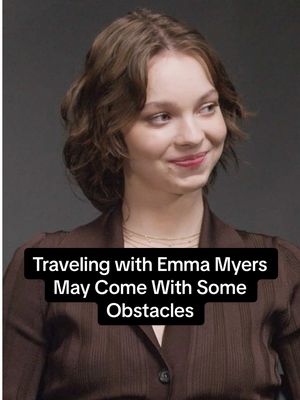 Traveling internationally with #EmmaMyers may come with some obstacles along the way.  #wednesday #wednesdaynetflix 