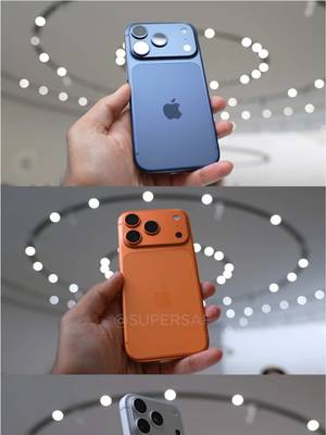 All the iPhone 17 Pro/Max Colours! Which is your pick? 🤔 Cosmic Orange, Silver or Deep Blue? #iphone17 #iphone17promax #iphoneair #fyp #supersaf 