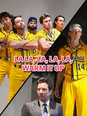 La la, la la, la, warm it up @thesavbananas #FallonTonight #TonightShow #SavannahBananas #KATSEYE #JimmyFallon 