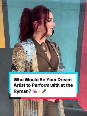 We caught up with some of your favorite artists on the red carpet at the 24th annual Americana Honors & Awards to ask them who their dream artist to perform with at the Ryman would be! 🎤 #theryman #americanahonorsandawards #dreamartist 