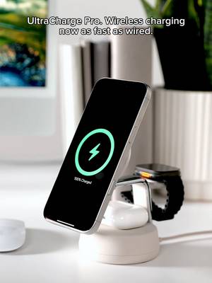 Meet your desktop’s new MVP ⚡ The UltraCharge Pro 3‑in‑1 Magnetic Charging Dock delivers 25W of lightning-fast charging so you're powered from morning to night. Get yours today on TikTok Shop! 🛒 #belkin #wirelesscharger #deskgoals #Tech #iPhone17