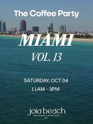 Miami! The Coffee Party Is Back! ☕️ The Coffee Party returns to Joia Beach for our 4th edition! Last time we packed the space with incredible music, unmatched vibes, and the best in coffee + wellness culture.  This time, we’re going even bigger with new experiences and surprises up our sleeve.🎉  Tickets are live! - LINK IN BIO More details to come soon! For now, lock in your spot🕺🏽 #miamicoffee #coffeerave #coffeeparty #miamievents #housemusic