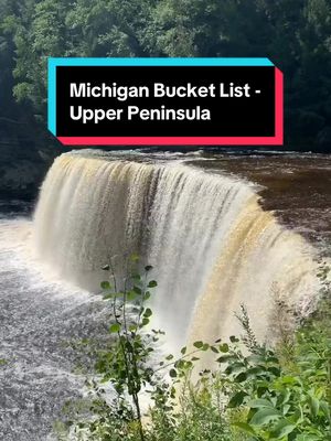 Places you should go in Michigan ➡️ the Upper Peninsula bucket list!  1. Pictured Rocks National Lakeshore - get a kayaking tour 2. Th Keweenaw Peninsula but specifically a road trip along M26 3. Tahquamenon Falls - make sure to go to the upper and lower falls and you can swim in the lower! 4. Point Iroquois Lighthouse in Brimley 5. Gorge Falls - one of the many waterfalls near Ironwood and along the Black River Scenic Byway #michiganbucketlist #michigantravel #hiddemgem 