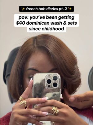 wepaaaaaa 💃 but nothing beats a $40 dominican wash & set #frenchbobdiaries #frenchbob #washandset #naturalhair 