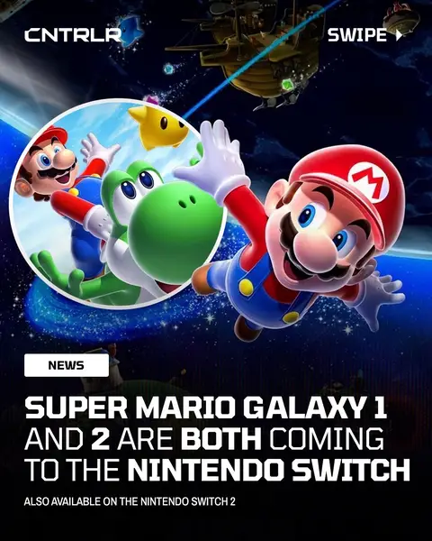 Super Mario Galaxy 1 + 2 are both coming to the Nintendo Switch and Switch 2‼️🔥 This new bundle will have a physical and digital edition. Along with this - two new Super Mario Galaxy Amiibo’s will be coming on April 2nd, 2026. Y’all hyped to have Mario Galaxy 1 and 2 on the Switch⁉️ #mario #mariogalaxy