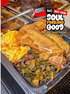 🗣A NEW SOUL FOOD BOSS in Durham, NC! We've kept this spot a secret, visiting almost three times in two weeks just to make sure our taste buds weren't lying to us. After trying nearly everything on the menu, we can officially report that Durham has a new Soul Food boss and you need to get there immediately. Chef Dominique, who ran the Soul Forking Good food truck on Miami Boulevard for years, just opened her first brick-and-mortar location and she deserves all the smoke. Her food is cooked with pure love and perfection, her staff is a vibe, and her mission is  PURE; to feed the city with an experience you won't find anywhere else. Enough chit chat, your turn to get 🅃🅁🄰🄿🄿🄴🄳!  PROTIPS: ➡️ Small dining space, suggest take out 🫣 If they sell out of food, don’t be upset, keep trying!  🍰 Cakes are INSANE, by Favor Desserts!   ‼️ They season everything, even the lemons on the plate ⚠️ Be patient if there are lines, small shop 🚗 Free Parking  ⛔️ They don’t accept EBT 👍🏽 Super safe side of Durham (Meridian Parkway)    ••••••••••••••• 📍 @SoulForkingGood ⭐️ 5 out of 5        2500 Meridian Pkwy Unit 135, Durham, NC  ••••••••••••••• #nccheck #northcarolina #explorepage #durham #ncfoodie 