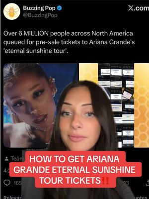 HOW TO GET ARIANA GRANDE  ETERNAL SUNSHINE TICKETS‼️ #arianagrande #arianagrandefan #eternalsunshine #tour #arianagrandetour 