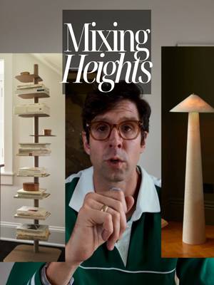 Interior design tip: Rooms feel flat when everything’s the same height. Here’s how to mix tall and short pieces — lamps, plants, art — make your room feel alive