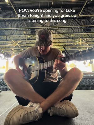 I don’t remember sitting cross legged hurting this much. Anyway, last night on the road with @lukebryan TONIGHT. We’re on at 8:20PM 🫡