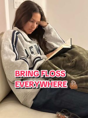 Some duos are messy, this one’s squeaky clean. This floss earns its spot in your bag: ✨Expandable for a deeper clean ✨Infused with black seed oil ✨Built to hold together without shredding. #floss #expandingfloss #flossing