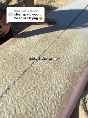 Replying to @jago will livestream the de-waxing later today! #surfboard #surftok #sportstok #surfboardwax #dewaxing 