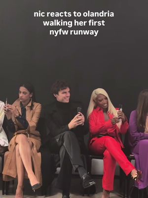 IM NOT CRYING, YOU ARE 😭😭 #LoveIsland’s #Nic reacts to #Olandria making her #NYFW debut at #SergioHudson  