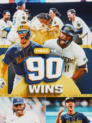 First team to 90 wins? The Milwaukee @Brewers! 🙌 #MLB #baseball #milwaukeebrewers 