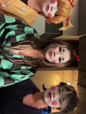 You guys asked for more cosplay content so you shall receive 😼💗 #fyp #demonslayer #cosplay #trio #anime 