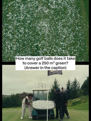 Our Creative Director asked if we could cover this 250 m² green with golf balls. First, we had to do the maths 👇 1️⃣ A golf ball’s diameter = 42.67 mm (0.04267 m) Footprint area = π × r² = 0.00143 m² 2️⃣ Divide the green by that area: 250 m² ÷ 0.00143 m² ≈ 174,825 golf balls ✅ Final Answer: about 175,000 balls to cover a green (no gaps). We failed. But if you can guess how many balls we actually used in this shoot, you’ll win a £50 MANORS voucher. Drop your guess below ⬇️ This was possible because 3 different courses donated their range balls for us to do this shoot for £0. They just wanted to help. People from Iceland are amazing. Thanks Thordur and Kiðaberg golf club.