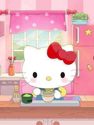 Make a matcha with #HelloKitty 🍵💚 #asmr #matcha
