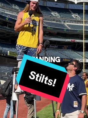 You never know what you’ll see at the ballpark (even when the Yanks are away) 🍌 @thesavbananas @Dakota“STILTS”albritton #nyyankees #savannahbananas #bananaball #stilts 