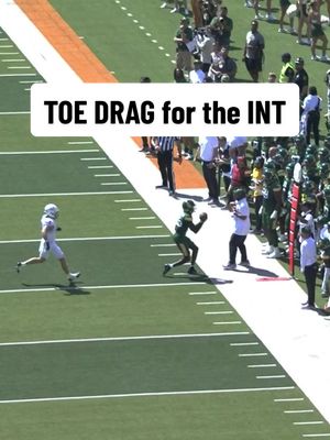 This interception toe drag was smooth 👟 #CollegeFootball #sicem #football 